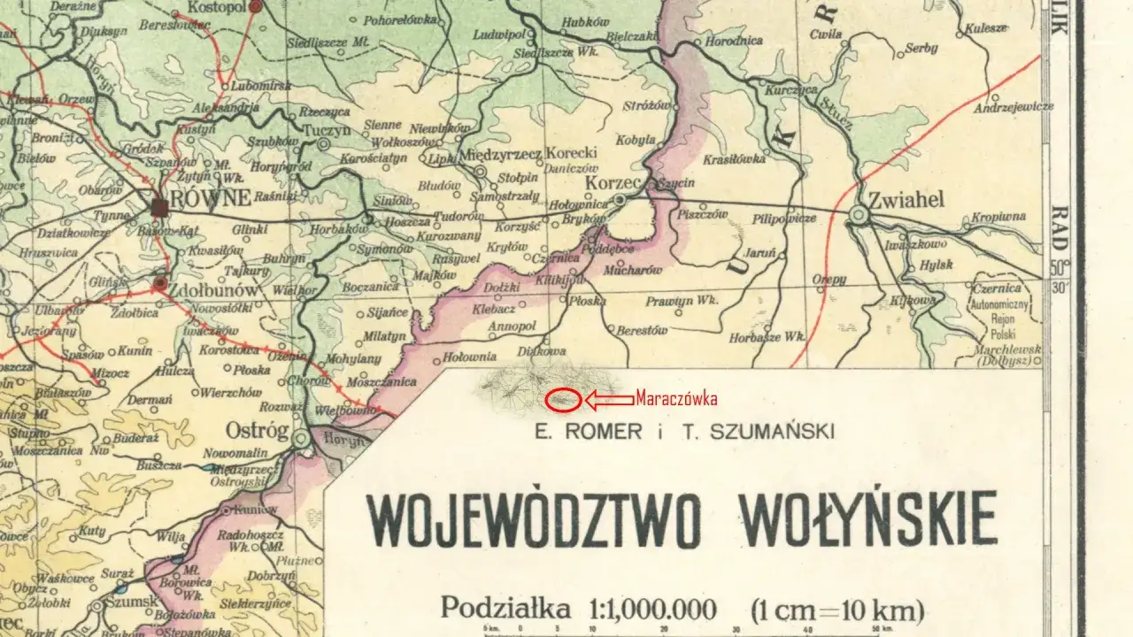 Mapa z zaznaczoną Maraczówką, która może być ważnym punktem dla repatriacji.
